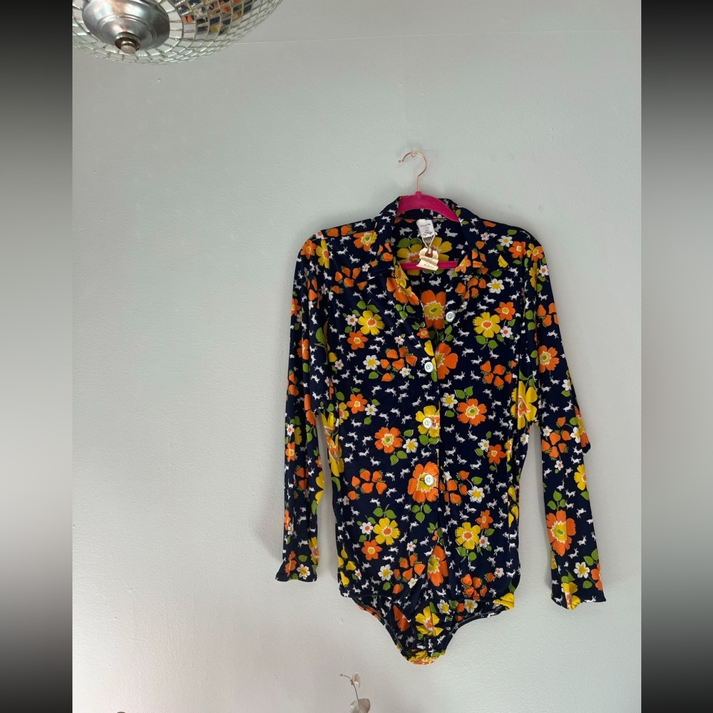 VINTAGE FLORAL PLAYSUIT / BODYSUIT